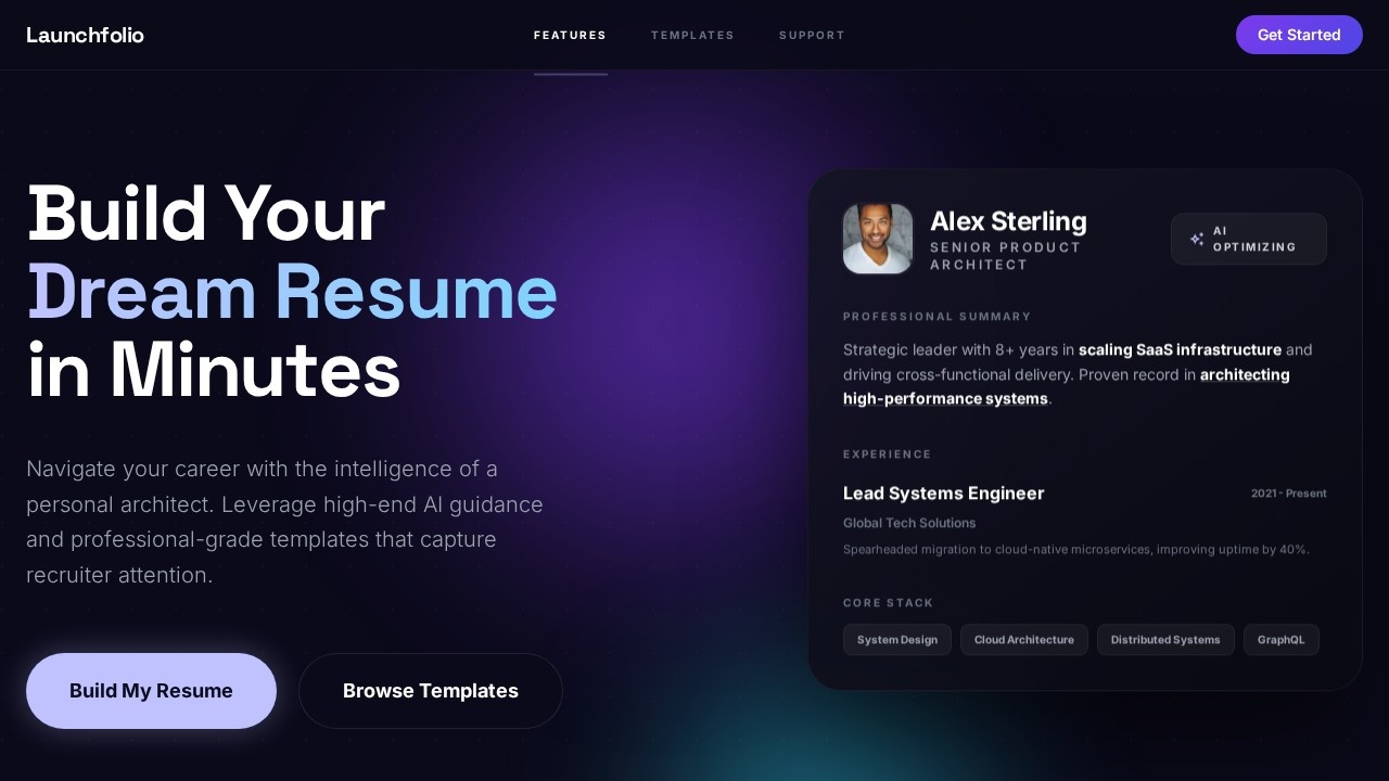 LaunchFolio — live site screenshot